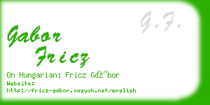 gabor fricz business card